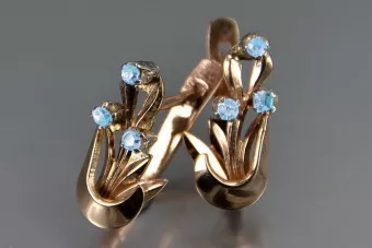 Russische Sowjetische Rose Pink 14k 585 Gold Ohrringe vec180 Alexandrit Rubin Smaragd Saphir ...