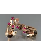 Ruso soviético rosa rosa 14k 585 pendientes de oro vec180 alejandrita rubí esmeralda zafiro ...