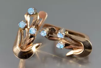 Russische Sowjetische Rose Pink 14k 585 Gold Ohrringe vec180 Alexandrit Rubin Smaragd Saphir ...