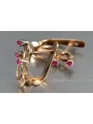Vintage rose pink 14k 585 gold earrings vec180 alexandrite ruby emerald sapphire ...