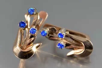 Russische Sowjetische Rose Pink 14k 585 Gold Ohrringe vec180 Alexandrit Rubin Smaragd Saphir ...