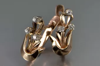 Русская советская розовая роза 14k 585 золото серьги vec180 александрит рубин изумруд сапфир ...
