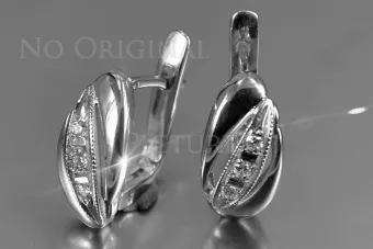 Vintage auskariai iš 14k 585 rožinio aukso vec181 aleksandritas rubinas emeraldas safiras ...