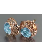 Ruso soviético rosa rosa 14k 585 pendientes de oro vec183 alejandrita rubí esmeralda zafiro ...