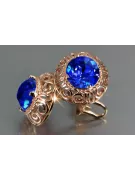 Vintage rose pink 14k 585 gold earrings vec183 alexandrite ruby emerald sapphire ...