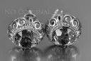 Boucles d’oreilles en or rose soviétique russe 14k 585 vec183 alexandrite rubis émeraude saphir ...