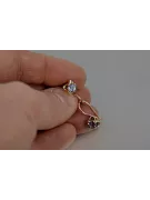 Vintage auskariai iš 14k 585 rožinio aukso vec184 aleksandritas rubinas emeraldas safiras ...
