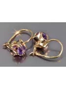 Vintage rose pink 14k 585 gold earrings vec184 alexandrite ruby emerald sapphire ...