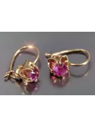 Russische Sowjetische Rose Pink 14k 585 Gold Ohrringe vec184 Alexandrit Rubin Smaragd Saphir ...