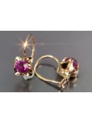 Vintage rose pink 14k 585 gold earrings vec184 alexandrite ruby emerald sapphire ...