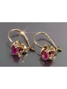 Ruso soviético rosa rosa 14k 585 pendientes de oro vec184 alejandrita rubí esmeralda zafiro ...