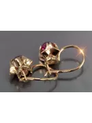 Ruso soviético rosa rosa 14k 585 pendientes de oro vec184 alejandrita rubí esmeralda zafiro ...