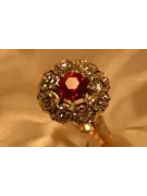 Vintage kolczyki z 14k 585 różowego złota vec185 aleksandryt rubin szmaragd szafir ...
