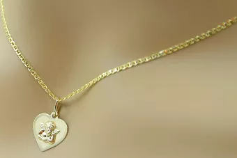 Ангелски медальон икона висулка ★ zlotychlopak.pl ★ злато 585 333 ниска цена