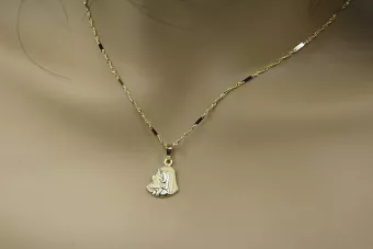 Медальон Божией Матери и бриллиантовая огранка 14-ти черновая золотая цепочка