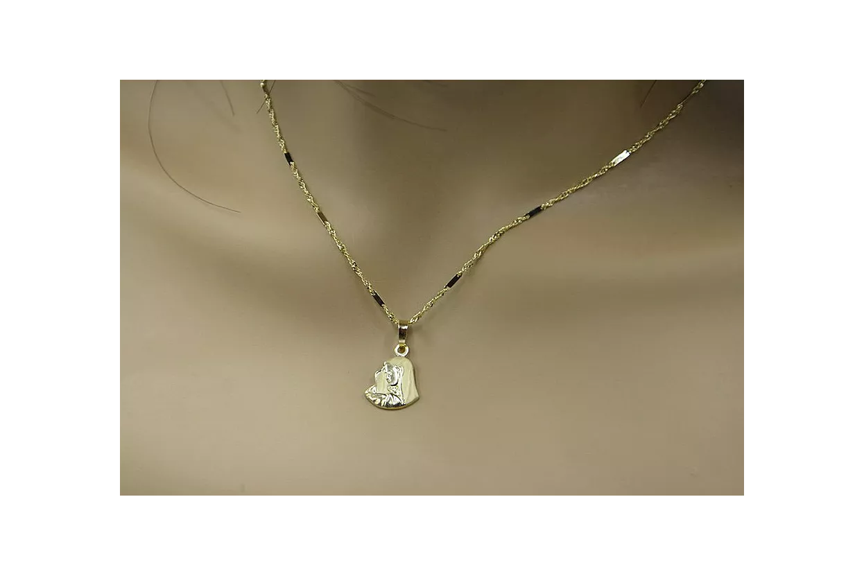 Медальон "Богородица" и диамантена шлифовка 14k златна верижка