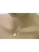 Medallón de la Madre de Dios y cadena de oro de 14k talla diamante