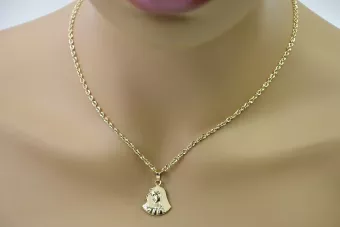 Mother of God medallion & diamond cut 14k gold chain pm004y16&cc074y50