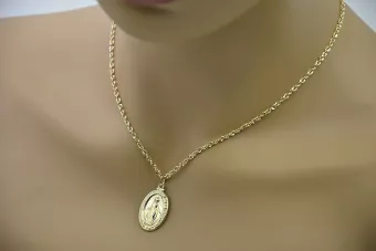 ميدالية ذهبية من الله مع سلسلة 14k 585 خط pm006y&cc074y