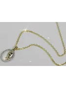 14k gold Mother of God medallion & Anchor chain pm011y&cc003y