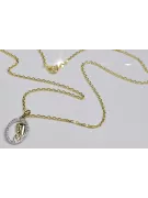 14к золотий медальйон Матері Божої & Якірний ланцюг pm011y&cc003y