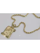 Италиански жълт 14k златен ангелски медальон и въжена верига pm016ycc019y