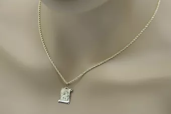 Italian yellow 14k gold Angel medallion & Rope chain pm016ycc019y
