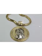 Colgante de oro de 14k Jesús & cuerda cadena cc020y