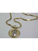 Colgante de oro de 14k Jesús & cuerda cadena cc020y