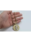 Colgante de oro de 14k Jesús & cuerda cadena cc020y