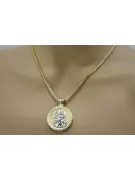 Colgante de oro de 14k Jesús & cuerda cadena cc020y