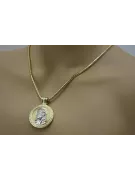 Colgante de oro de 14k Jesús & cuerda cadena cc020y