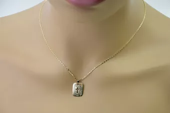 Goldene Kreuzstange Anhänger Medaillon & Kette