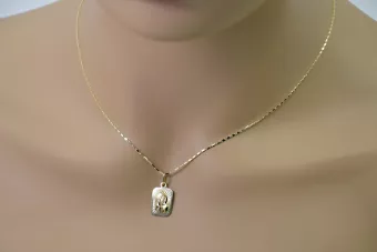 Médaillon d’or italien de la Mère Marie icône et chaîne
