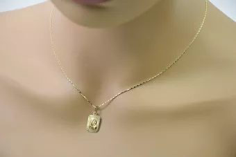 Gold Mary medallion icon pendant with chain ★ zlotychlopak.pl ★ Gold 585 333 low price