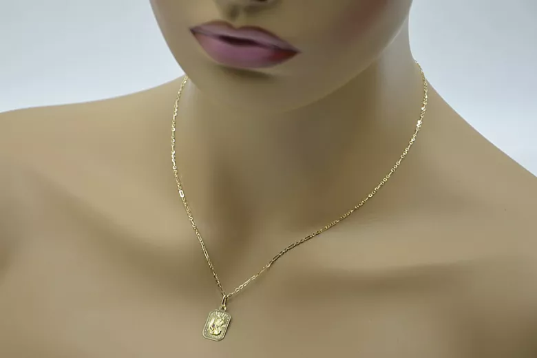 Gold Mary medallion icon pendant with chain ★ zlotychlopak.pl ★ Gold 585 333 low price
