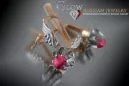 Vintage rose pink 14k 585 gold earrings vec150 alexandrite ruby emerald sapphire ...