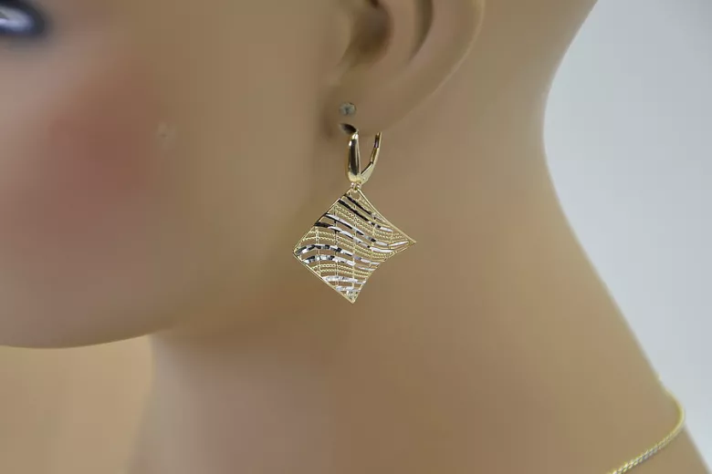 Pendientes de oro ★ russiangold.com ★ Muestra de oro 585 333 Precio bajo!