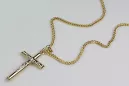 Italian yellow 14k gold Catholic Cross & Spiga chain ctc001y&cc036y