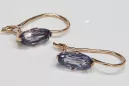 Vintage silver rose gold plated 925 Alexandrite Ruby Emerald Sapphire Aquamarine Zircon ... earrings vec011rp