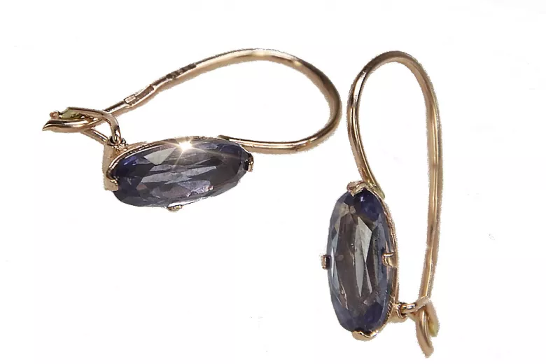 Vintage silver rose gold plated 925 Alexandrite Ruby Emerald Sapphire Aquamarine Zircon ... earrings vec011rp
