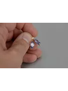 Russisches sowjetisches Silber Rosé vergoldet 925 Alexandrit Rubin Smaragd Saphir Aquamarin Zirkon ... Ohrringe vec011rp