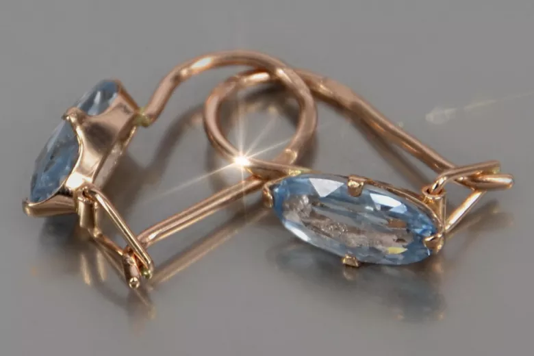 Russisches sowjetisches Silber Rosé vergoldet 925 Alexandrit Rubin Smaragd Saphir Aquamarin Zirkon ... Ohrringe vec011rp