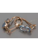 Russisches sowjetisches Silber Rosé vergoldet 925 Alexandrit Rubin Smaragd Saphir Aquamarin Zirkon ... Ohrringe vec011rp