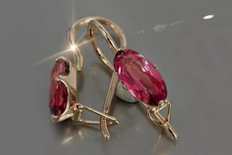 Russisches sowjetisches Silber Rosé vergoldet 925 Alexandrit Rubin Smaragd Saphir Aquamarin Zirkon ... Ohrringe vec011rp