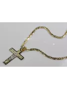 Croix et chaîne catholiques en or jaune italien 14 carats