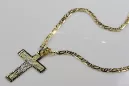 Croix et chaîne catholiques en or jaune italien 14 carats