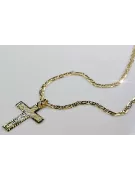 Croix et chaîne catholiques en or jaune italien 14 carats