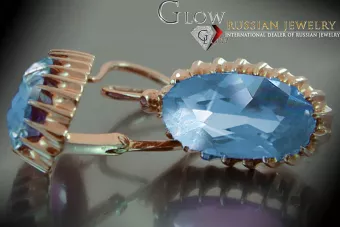 Plata soviética rusa chapada en oro rosa 925 Alejandrita Rubí Esmeralda Zafiro Aguamarina Zircón ... Pendientes VEC047RP