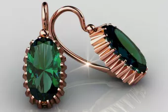Plata soviética rusa chapada en oro rosa 925 Alejandrita Rubí Esmeralda Zafiro Aguamarina Zircón ... Pendientes VEC047RP